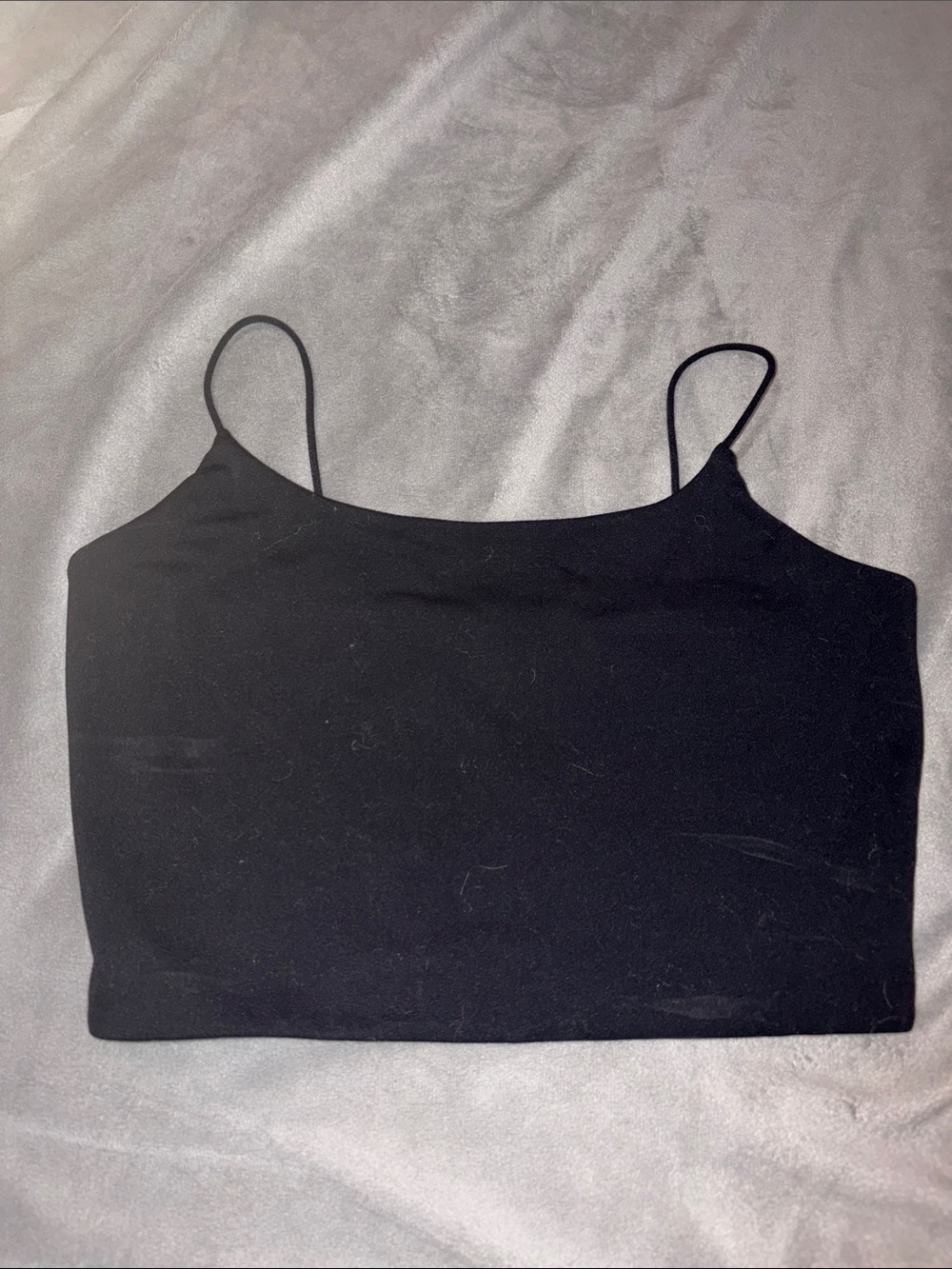 Black Spaghetti Strap Crop Top - Garage
